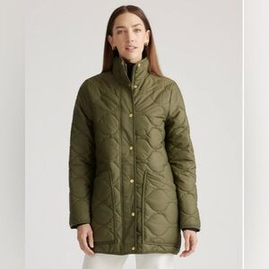 Quince olive green puffer coat, M